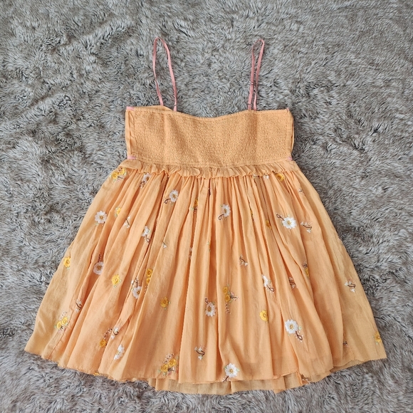 Free People Alana Babydoll Dress in Apricot Combo‎ Orange Women's Size Large - Picture 9 of 11